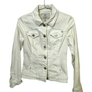 Vintage GUESS Jeans Women’s S High End White Jean Jacket NICE